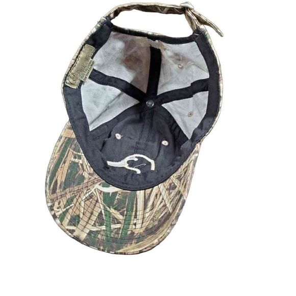 DUCKS UNLIMITED TRUCKERS CAP CAMO HAT ADJUSTABLE BUCKLE STRAP - Picture 4 of 10
